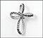 Black and White Diamond Cross Pendant in 10K White Gold THUMBNAIL