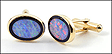 Inlaid Opal Cufflinks in 14K Yellow Gold THUMBNAIL
