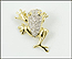 Diamond Frog Brooch or Pendant in 14K Yellow Gold THUMBNAIL
