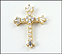 Cubic Zirconia Cross Pendant in 14K Yellow Gold THUMBNAIL