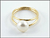 Button Pearl Ring in 10K Yellow Gold THUMBNAIL