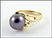 Black Pearl Ring in 14K Yellow Gold THUMBNAIL