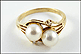 Pearl Ring with Diamond Accent in 14K Yellow Gold THUMBNAIL