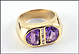 Amethyst and Diamond Ring in Yellow Gold THUMBNAIL