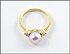 Pearl Ring with Diamond Accent in 14K Yellow Gold THUMBNAIL
