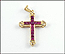 Ruby Cross Pendant in 14K Yellow Gold THUMBNAIL