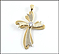 Diamond Cross Pendant in 14K Two-Tone Gold THUMBNAIL