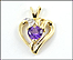 Amethyst Heart Pendant in 10K Yellow Gold THUMBNAIL