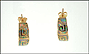 Inlaid Opal J Hoop Earrings in 14K Yellow Gold THUMBNAIL