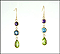 Dangle Amethyst, Topaz and Peridot Earrings in 14K Yellow Gold THUMBNAIL