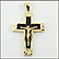 Onyx Crucifix in 14K Yellow Gold THUMBNAIL