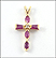 Ruby Cross Pendant in 14K Yellow Gold THUMBNAIL