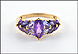 Amethyst and Tanzanite Ring in 14K Yellow Gold THUMBNAIL