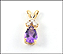 Amethyst and Diamond Pendant in Yellow Gold THUMBNAIL