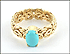 Byzantine Style Ring with Turquoise in 14K Yellow Gold THUMBNAIL