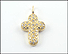 Pave' Diamond Cross Pendant in Yellow Gold THUMBNAIL
