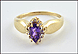 Amethyst Ring with Diamonds in Yellow Gold THUMBNAIL