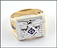 Masonic Blue Lodge Ring in 10K Two-Tone Gold THUMBNAIL