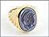 Hematite Intaglio Ring in 10K Yellow Gold THUMBNAIL