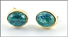 Azurite Earrings in 14K Yellow Gold THUMBNAIL