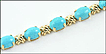 Turqoise Bracelet in 14K Yellow Gold THUMBNAIL