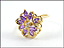 Amethyst Cluster Ring in 10K Yellow Gold THUMBNAIL