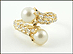Pearl Ring with Diamond Accent in 14K Yellow Gold THUMBNAIL