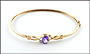 Amethyst Bangle Bracelet in 10K Yellow Gold THUMBNAIL