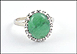 Chrysoprase and Diamond Ring in 14K White Gold THUMBNAIL