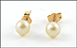 Pearl Stud Earrings in 14K Yellow Gold THUMBNAIL