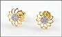 Diamond Flower Earrings in 18K Yellow Gold THUMBNAIL