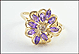 Amethyst Cluster Ring in 10K Yellow Gold THUMBNAIL