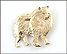 Pomeranian Pin or Pendant in 10K Yellow Gold THUMBNAIL