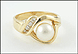 Pearl and Diamond Ring in 14K Yellow Gold THUMBNAIL
