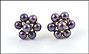 Gray Pearl Cluster Earrings in Yellow Gold THUMBNAIL