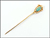 Vintage 1895 Turquoise Stickpin in 14K Yellow Gold THUMBNAIL
