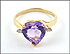 Amethyst Heart with Diamond Accent in 14K Yellow Gold THUMBNAIL