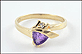 Trillion-Cut Amethyst Ring in 14K Yellow Gold THUMBNAIL