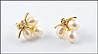Pearl Cluster Earrings in 14K Yellow Gold THUMBNAIL