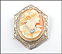 Filigree Frame Cameo Pin or Pendant in 10K White Gold THUMBNAIL