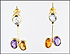 Aquamarine, Topaz and Amethyst Dangle Earrings in Yellow Gold THUMBNAIL