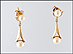 Pearl Dangle Earrings in Yellow Gold THUMBNAIL