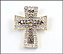 Brown and White Diamond Cross Pendant in 14K Yellow Gold THUMBNAIL