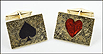 Heart and Spade Cufflinks in 18K Yellow Gold THUMBNAIL