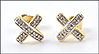 ''X'' Diamond Earrings in 14K Yellow Gold THUMBNAIL
