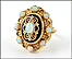 Opal Cluster with Onyx Ring in 14K Yellow Gold THUMBNAIL