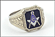 Masonic Blue Lodge Ring in 10K White Gold THUMBNAIL