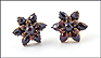 Garnet Cluster Earrings, 1900's in Yellow Gold THUMBNAIL