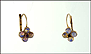 Glass Stone Earrings, Vintage 1920s in 14K Yellow Gold THUMBNAIL