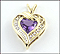 Amethyst Heart Pendant in 10K Yellow Gold THUMBNAIL